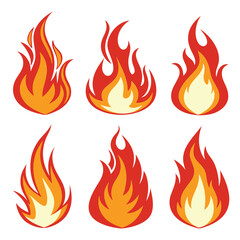 Fire and Smoke Vector Icons