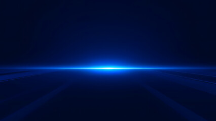 Blue light rays create a dynamic motion across the dark abstract backdrop