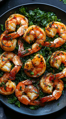 Grilled Shrimp Spinach Dish