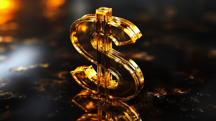 ゴールドのドルマーク &ndash; 富と成功の象徴