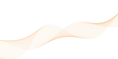 abstract vector orange wave lines on white background.