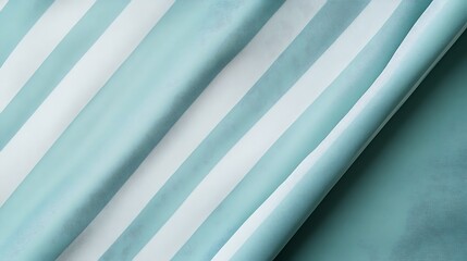Obraz premium Teal and white striped fabric draped elegantly
