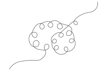 Human brain Continuous one line art drawing of scissors vector illustration design
