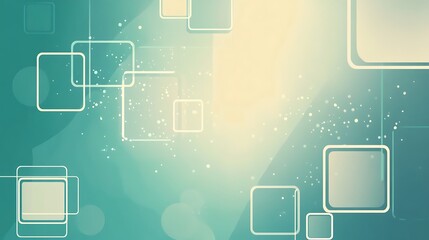 Abstract Teal Background With Overlapping Squares