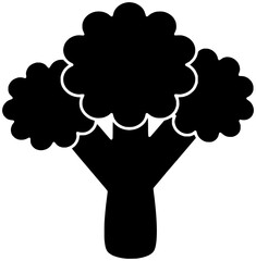 broccoli illustration plant silhouette food logo vegetable icon tree outline green fresh cabbage diet healthy nature natural health branch shape and vector graphic background