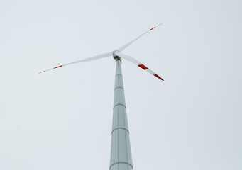 turbines in the meadow. wind turbines in Nevinnomyssk in winter weather. Kochubeevskaya wind power station