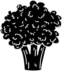 broccoli illustration plant silhouette food logo vegetable icon tree outline green fresh cabbage diet healthy nature natural health branch shape and vector graphic background