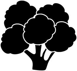 broccoli illustration plant silhouette food logo vegetable icon tree outline green fresh cabbage diet healthy nature natural health branch shape and vector graphic background