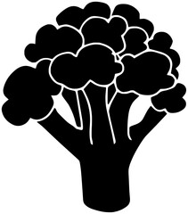 broccoli illustration plant silhouette food logo vegetable icon tree outline green fresh cabbage diet healthy nature natural health branch shape and vector graphic background