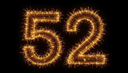 Sparkler Light Painting Number 52: A Festive Celebration of Fifty-Two Years