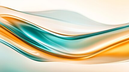 Obraz premium Abstract waves of orange and teal flow gracefully, creating a serene and dynamic background