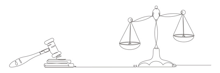  justice continuous line illustration vector 4