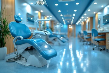 Modern dental equipment and clinic setup in a state of the art stomatological office environment
