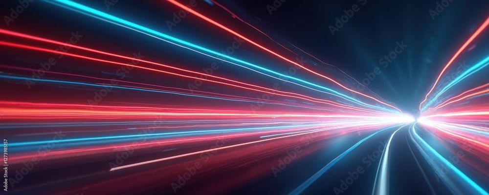 Poster cyberpunk style line background illustration with light effects. future tech design material, modern