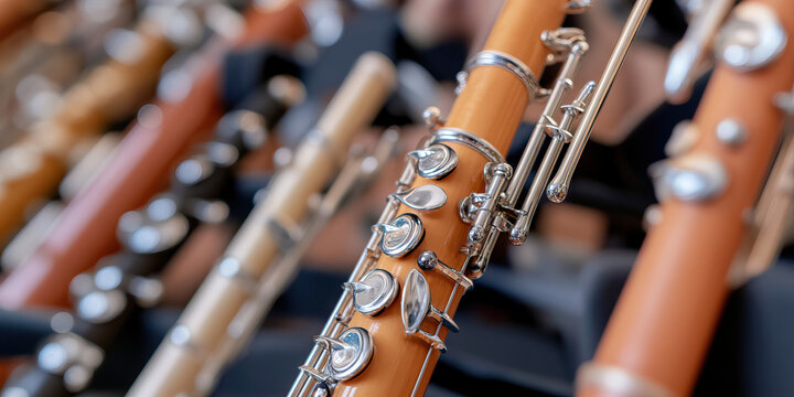 Close-up of Contrabassoon with Silver Keywork