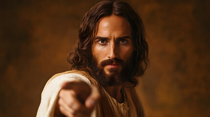 Jesus Christ, pointing at the camera
