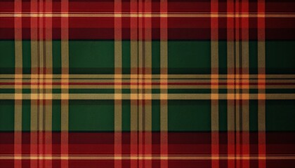 Red, green tartan fabric pattern for Christmas background, banner, or wallpaper