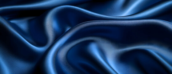 Obraz premium Blue silk fabric folds, texture background