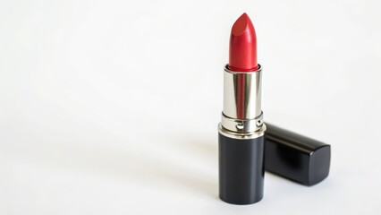 Red Lipstick on White Background