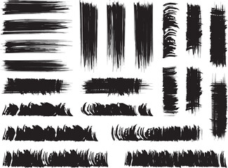Black brush strock set 