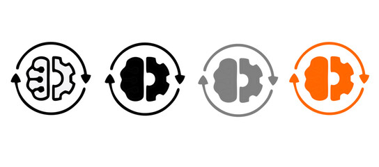 AI Generation Web Icons. Artificial Intelligence, Chat Bot, AI Technology, Future, Robot. Vector in Line Style Icons