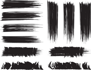 Black brush strock set 