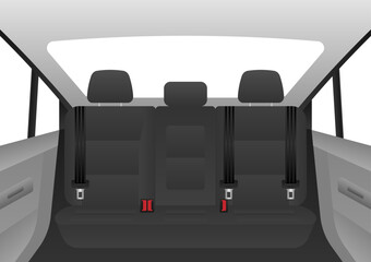 Black Car Seat. Car Interior. Vector Illustration. 