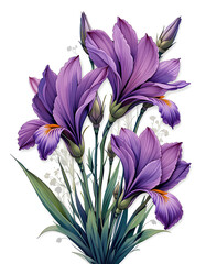 Vignette of flowers. Freesia. 