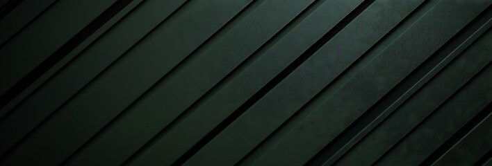 Modern minimalist abstract Dark green banner background with geomatric diagonal stripes of dark green and white