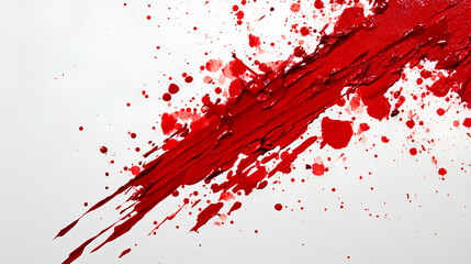 Fototapeta premium vertical red paint splatter white background 