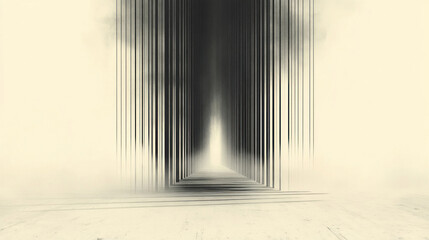 Minimalist wallpaper featuring thin, elegant black lines over a creamy white background