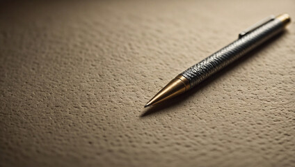 a pen laying on a table with a copy space