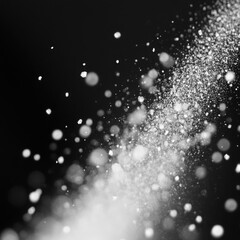 Abstract Black and White Sparkling Dust Particles Background