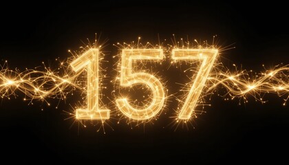 Sparkling Celebration 157: Golden Number in Fireworks Trail