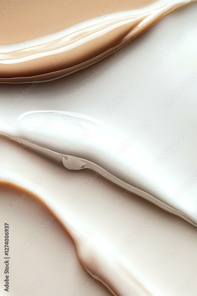 Poster smooth flowing curves in cream and white create elegant abstract waves with soft gradients and gentl