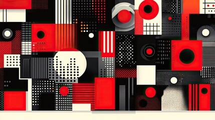Abstract geometric shapes, vibrant colors, modern design, digital art