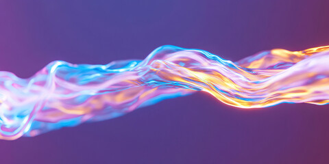 Obraz premium Abstract Flowing Form with Blue, Purple, and Yellow Gradients