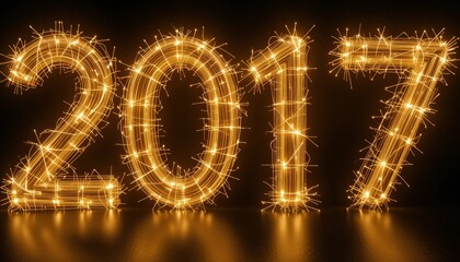Sparklers 2017 New Year Celebration Golden Light Trails Festive Design