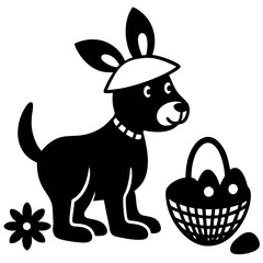 easter bunny with easter eggs