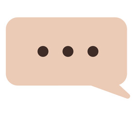 Beige speech bubble with three dots, symbolizing text messaging, online chat, or waiting. Ideal for communication, chat, texting, discussions dialogue social media waiting notifications. Flat
