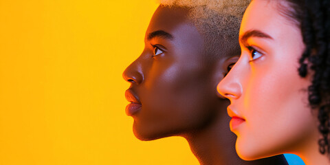 Profile Portraits of Three Women with Diverse Skin Tones