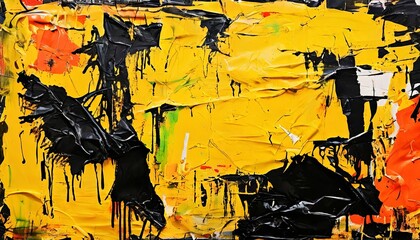 Fototapeta premium A painting with black and yellow colors