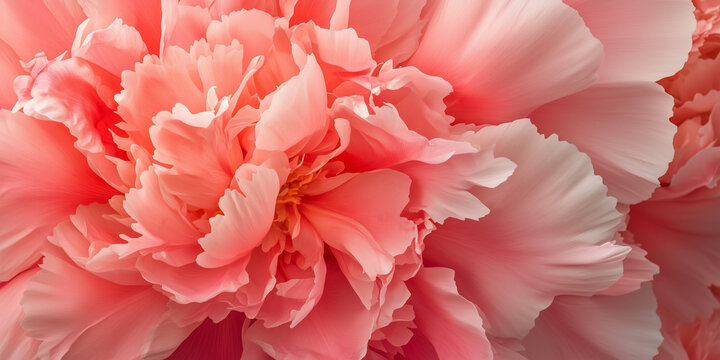 pink carnation flower A luxurious close-up of a fully bloomed pink peony, highlighting its lush, ruffled petals and the subtle gradient of pink shades