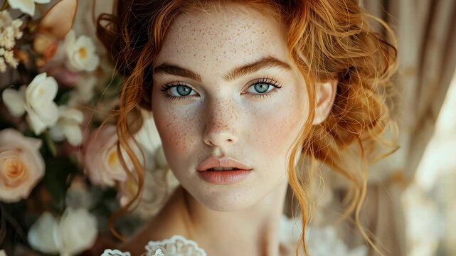 Beautiful model posing for a spring fashion shoot.