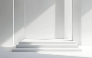 Fototapeta premium Modern minimalist abstract White background, simple geometric lines