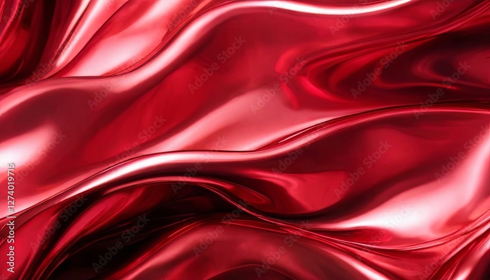 Aufkleber a red fabric with a wave pattern