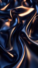 Draped Luxurious Dark Blue Silk Fabric