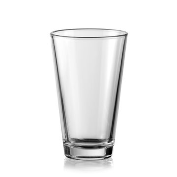 Empty cone water glass on white background, studio shot