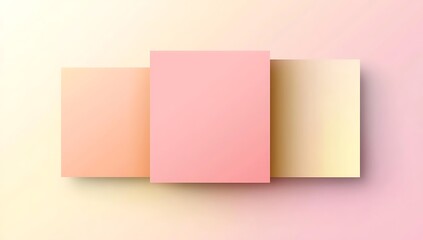 Soft pastel gradient background with pink, yellow, and orange square shapes