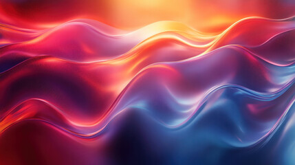 Obraz premium Abstract wallpaper featuring flowing, iridescent waves of metallic colors